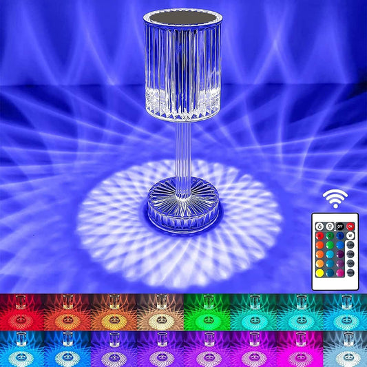 Crystal Lamp,16 Color Changing RGB Touch Lamp,Rechargeable Diamond Table Lamp for Bedroom Living Room,Party Dinner Decor Creative Lights