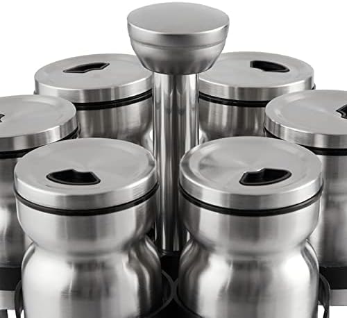 Spice Set Glass and Stainless Steel Revolving