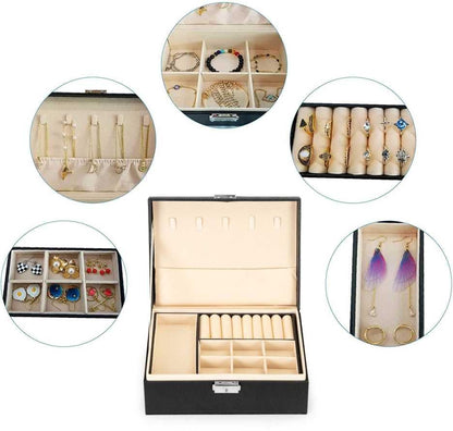 ✨ Luxury 2-Layer Jewelry Organizer – Stylish & Travel-Friendly ✨