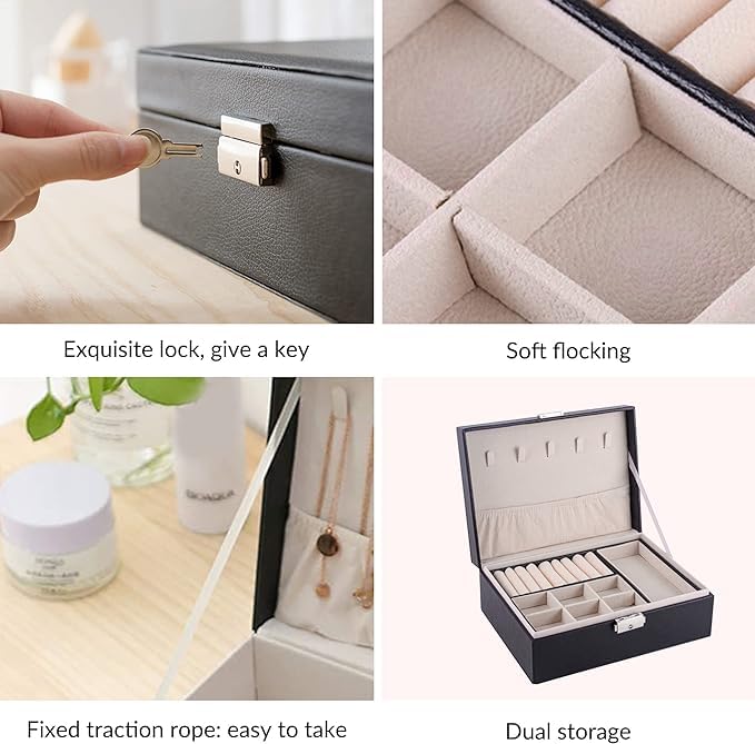 ✨ Luxury 2-Layer Jewelry Organizer – Stylish & Travel-Friendly ✨