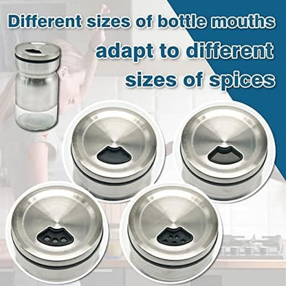 Spice Set Glass and Stainless Steel Revolving