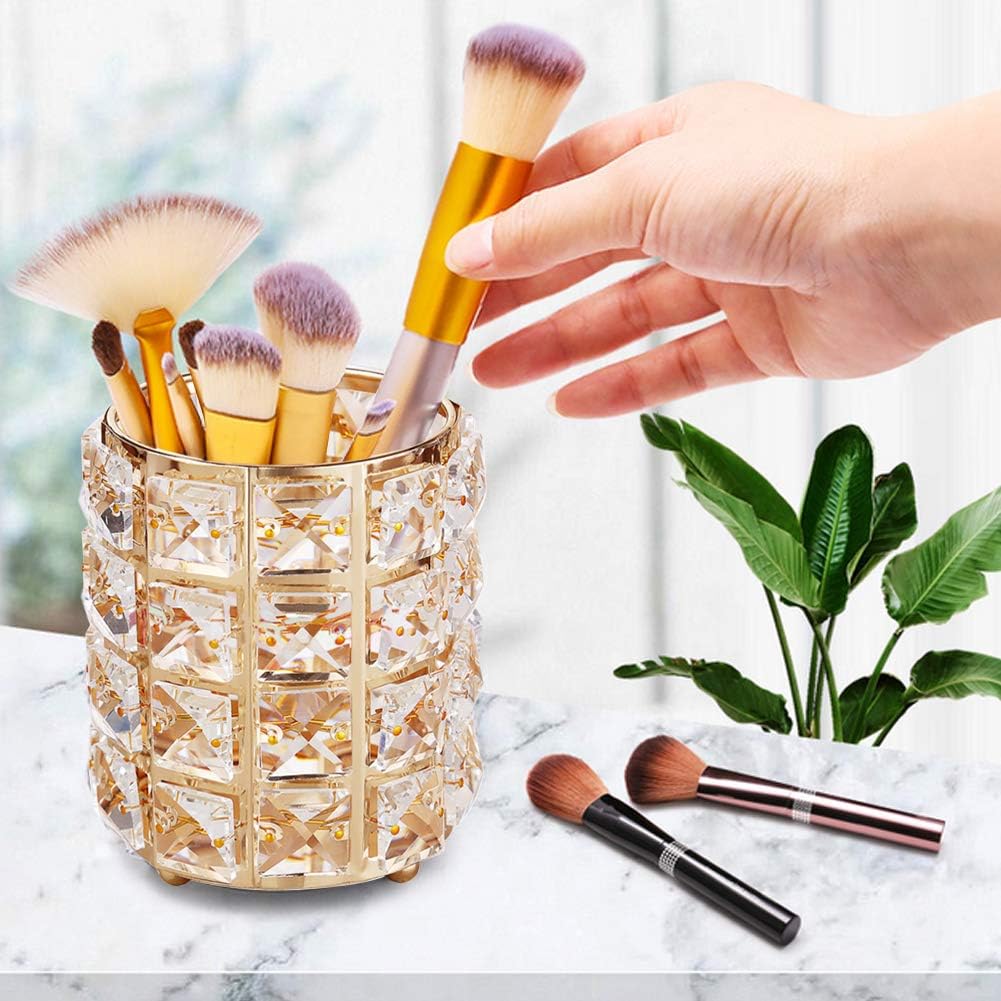 ✨ Crystal Makeup Brush Holder – Luxurious & Stylish Organizer ✨