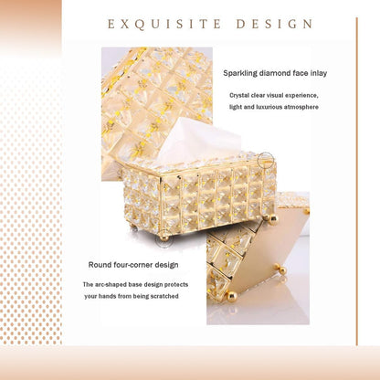 Luxury Crystal Basket & Tissue Box Set – Elegant Home Décor