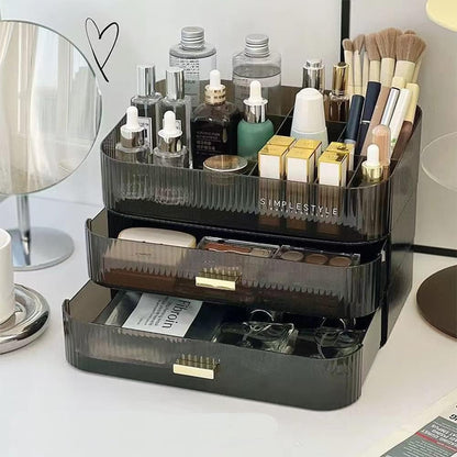 Acrylic Makeup Organizer with Stackable Drawers – Bathroom Vanity Organizers and Storage, Ideal for Desk and Dresser Countertops, Great for Cosmetics, Skincare, Lipsticks