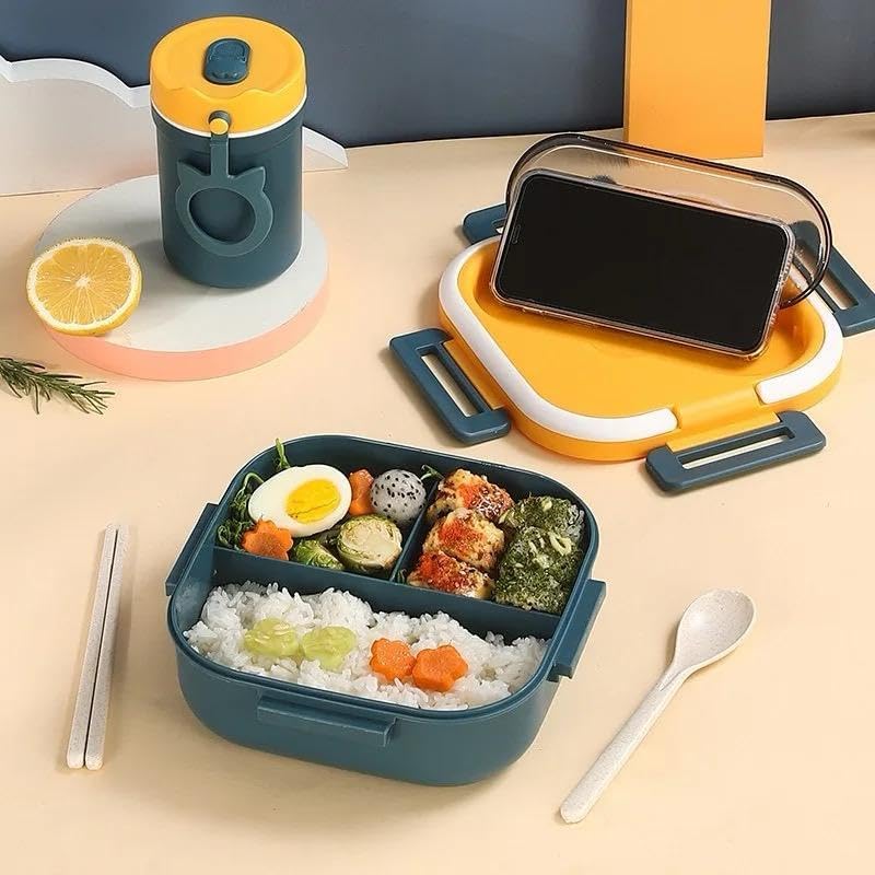 Healthy Lunch Box Container, 1300ml Capacity, Leak-Proof Design with spoon and fork