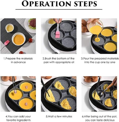 Non-Stick Frying Pan with 4 Hole Pancake Pan Fried Egg Burger Pan