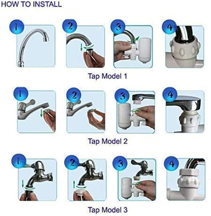 Easy Cleanable Ceramic Cartridge Faucet Tap Water Clean Filter Purifier Kitchen