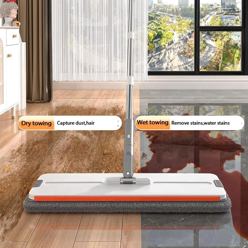 ✨ Upgraded Flat Mop with 360° Rotating Head – Effortless & Hands-Free Cleaning! ✨