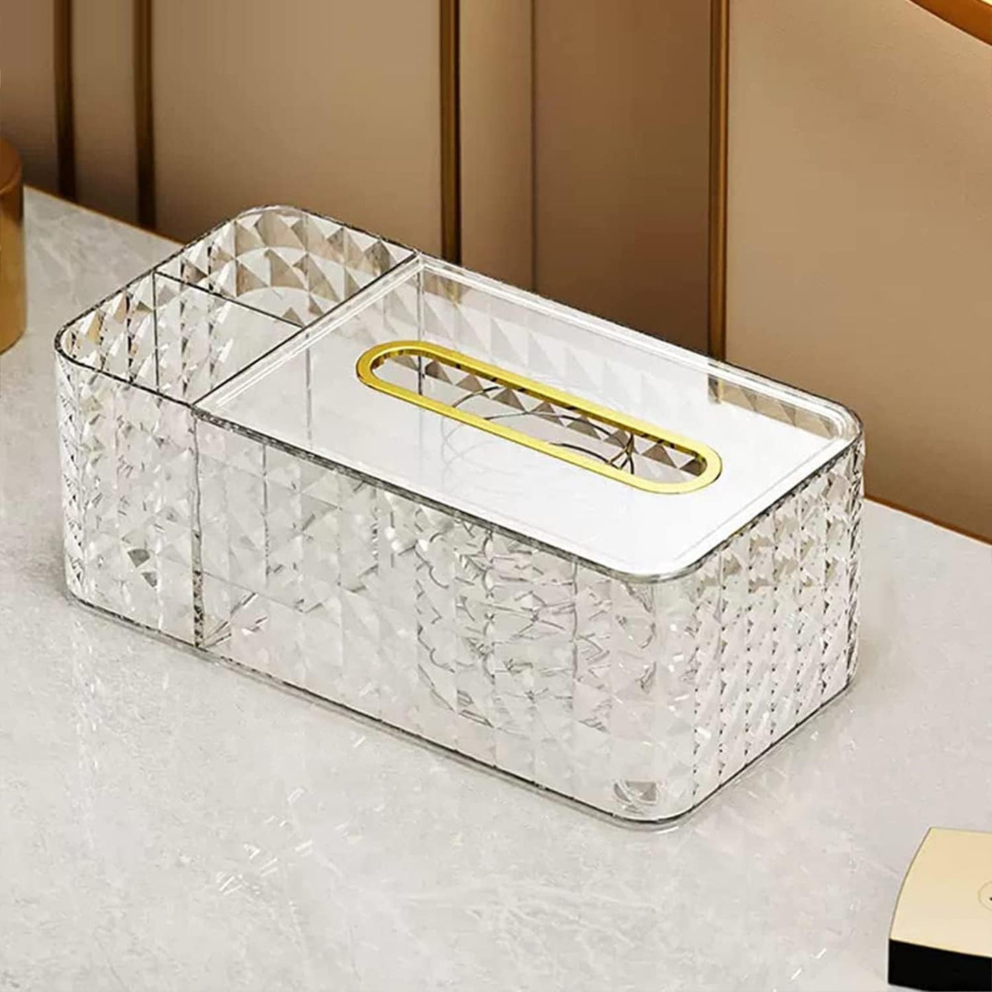 Acrylic Tissue Box with Zipper – Stylish & Practical for Every Space