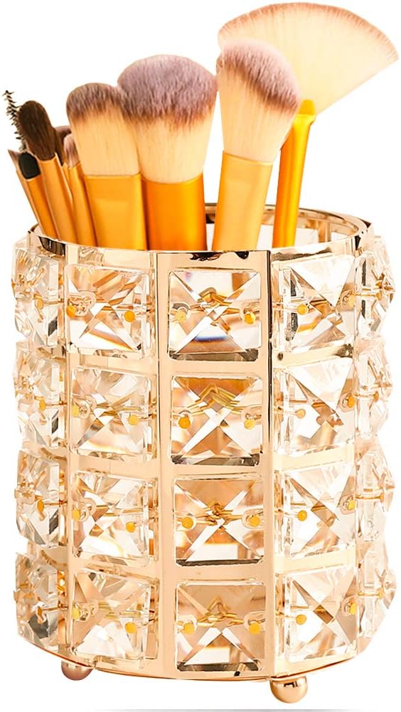 ✨ Crystal Makeup Brush Holder – Luxurious & Stylish Organizer ✨