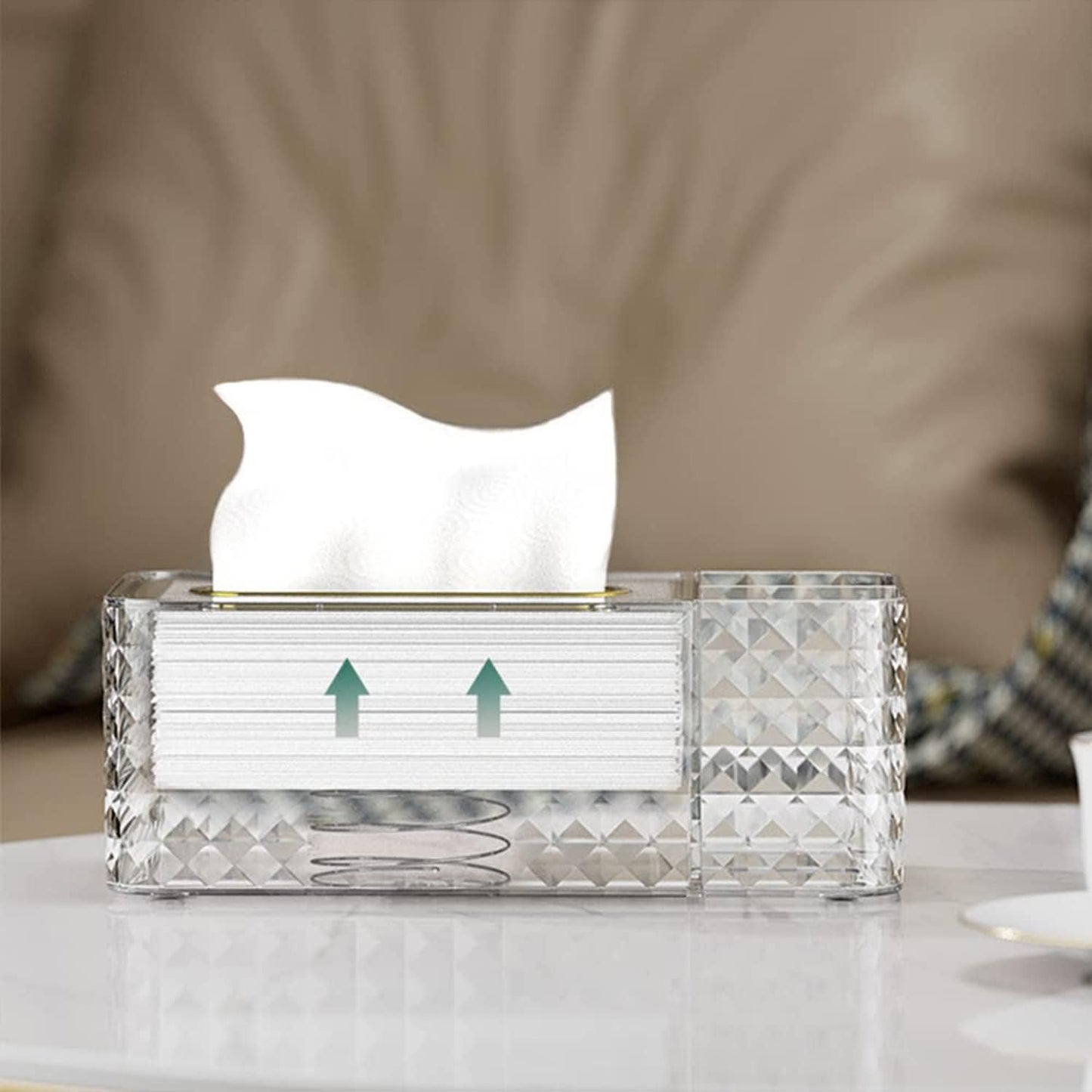 Acrylic Tissue Box with Zipper – Stylish & Practical for Every Space