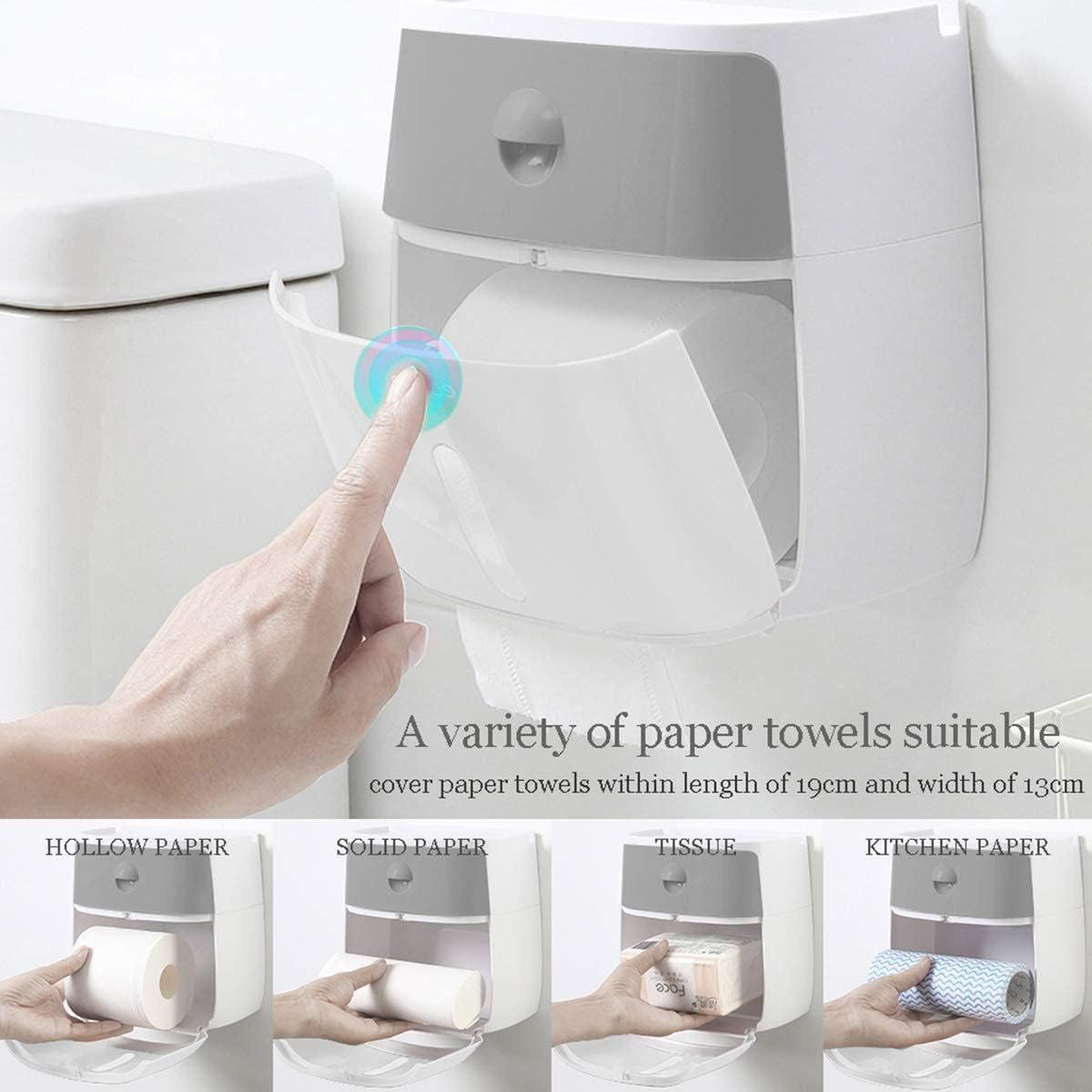 ecoco Waterproof Toilet Paper Holder – Self-Adhesive Wall-Mounted Tissue Box