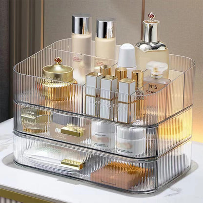 Acrylic Makeup Organizer with Stackable Drawers – Bathroom Vanity Organizers and Storage, Ideal for Desk and Dresser Countertops, Great for Cosmetics, Skincare, Lipsticks