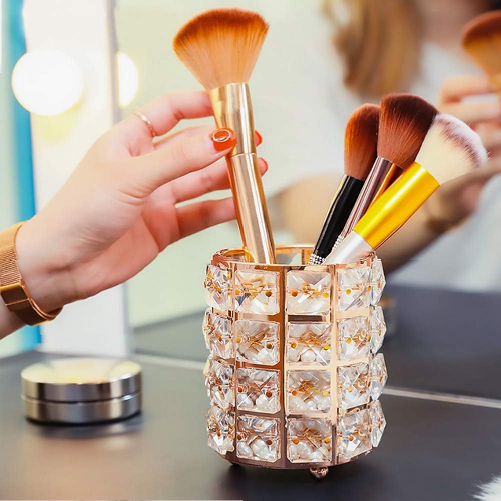 ✨ Crystal Makeup Brush Holder – Luxurious & Stylish Organizer ✨