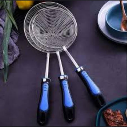 Stainless Steel Wire Skimmer, Food Strainer for Pasta, Spaghetti, Noodles, French Fries and Dumplings - Oil Filter - Food Scoop