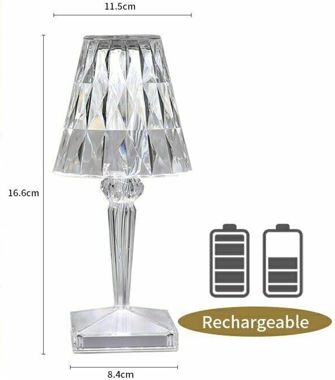 Crystal Lamp, Crystal Table Lamp with Remote Control- Rechargeable Crystal Diamond Table Lamp, Crystal Lamp Touch 16 Colour Changing Lamp/Diamond Light/Coolest Lamp for Room