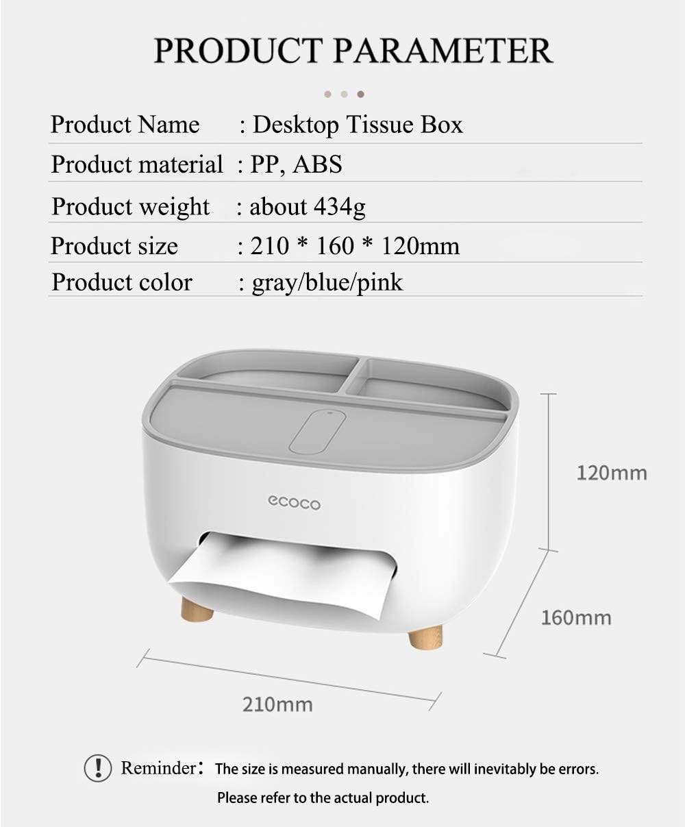 ecoco Multi-Purpose Tissue Box with Organizer – Perfect for Remote, Pens & Cosmetics