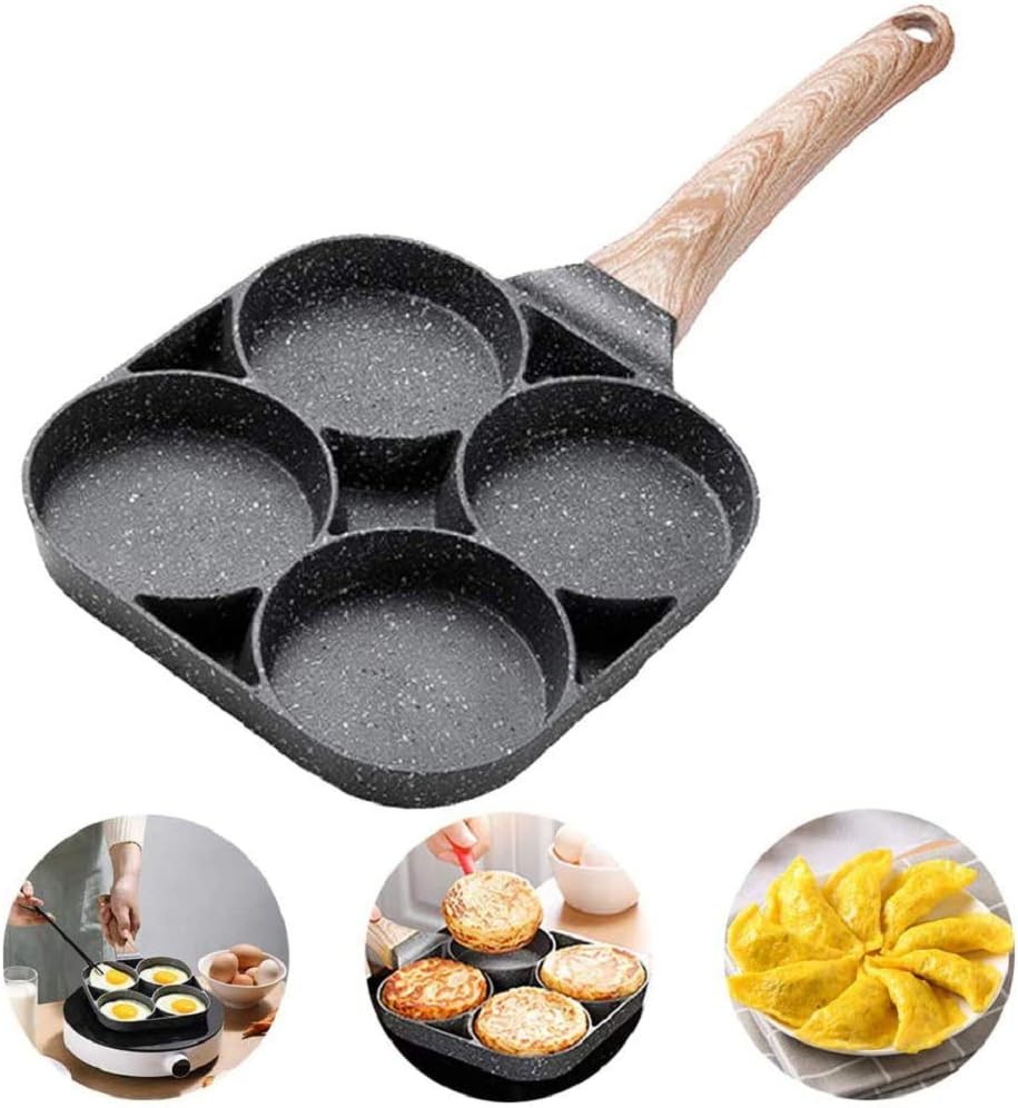 Non-Stick Frying Pan with 4 Hole Pancake Pan Fried Egg Burger Pan