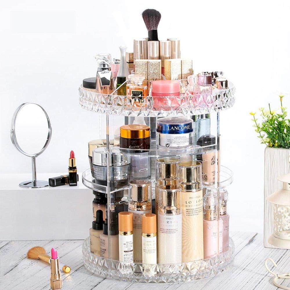 360 Makeup Organizer – Adjustable Acrylic Organizers with Large Capacity Makeup Storage