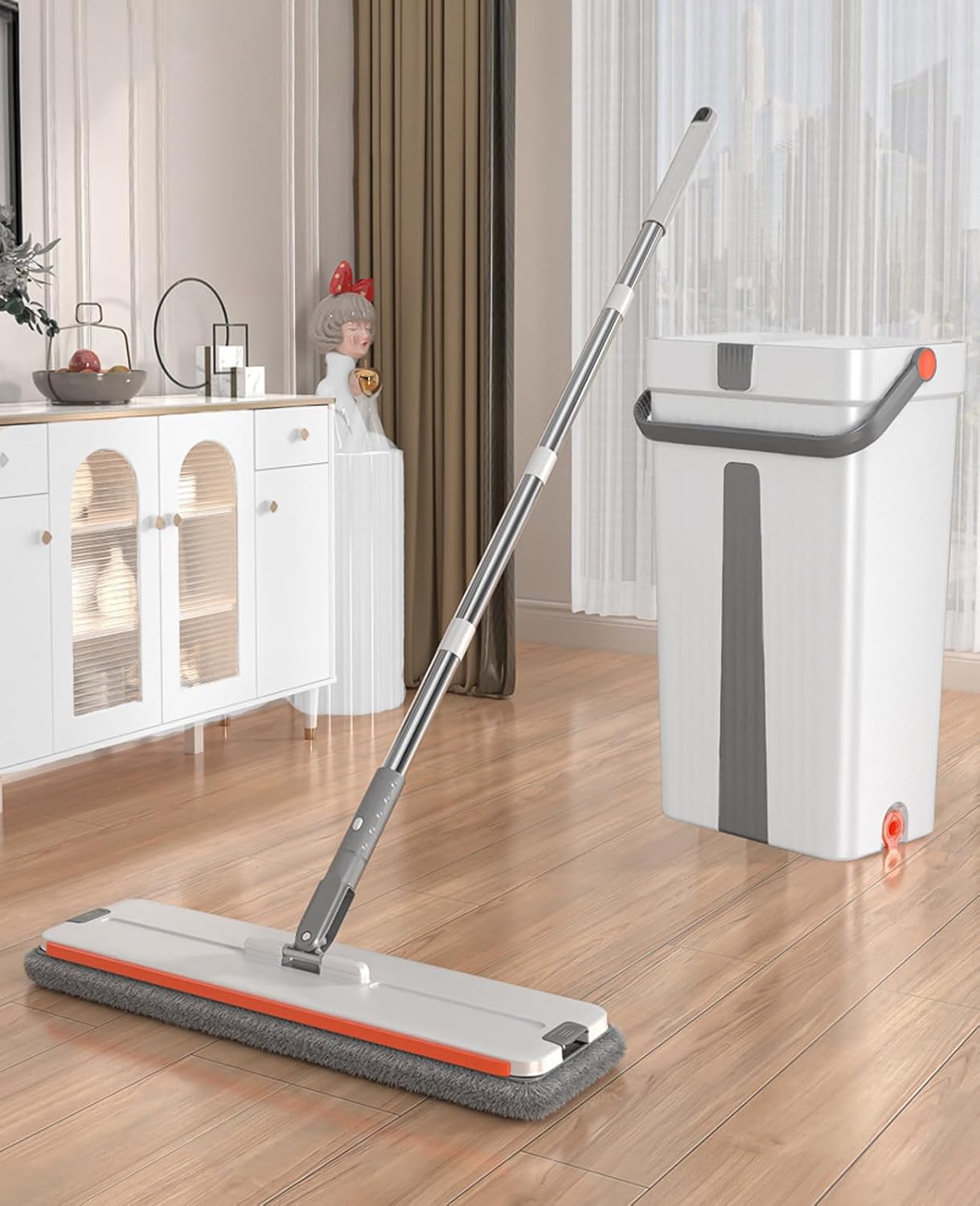 ✨ Upgraded Flat Mop with 360° Rotating Head – Effortless & Hands-Free Cleaning! ✨