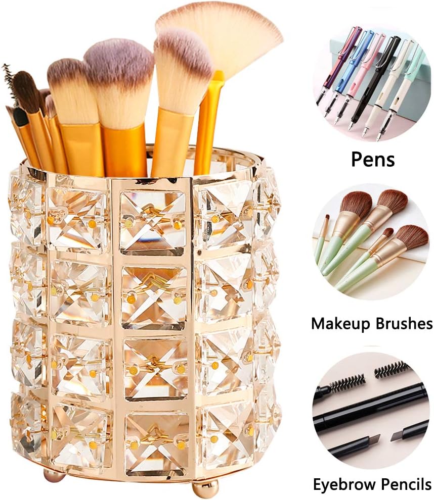 ✨ Crystal Makeup Brush Holder – Luxurious & Stylish Organizer ✨