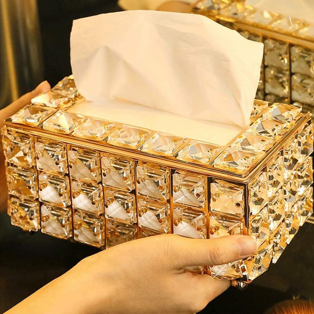 ✨ Luxury Crystal Tissue Box – Elegant & Practical Design ✨