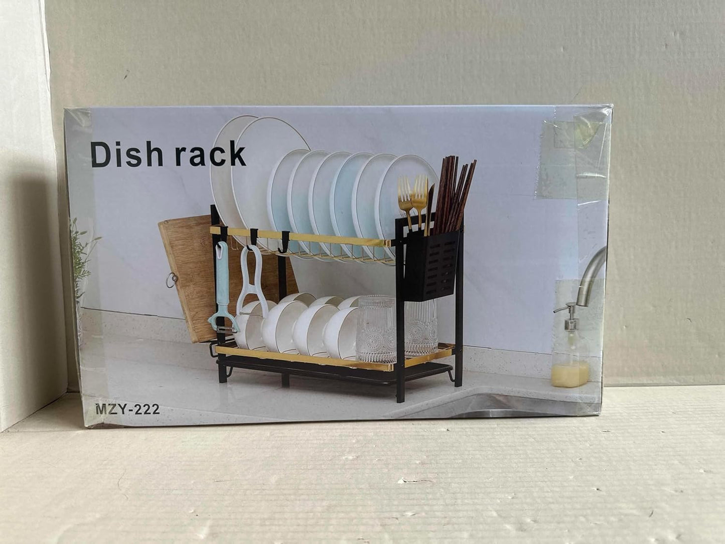 Kitchen Dish Drainer Black/gold