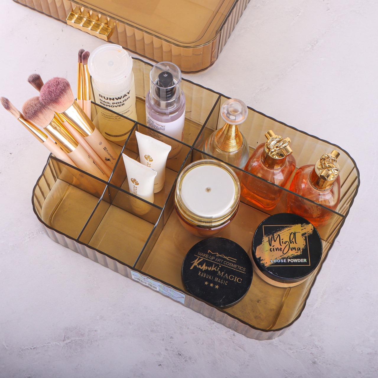 Acrylic Makeup Organizer – Bathroom Vanity Organizers and Storage, Ideal for Desk and Dresser Countertops, Great for Cosmetics, Skincare, Lipsticks (Tray)