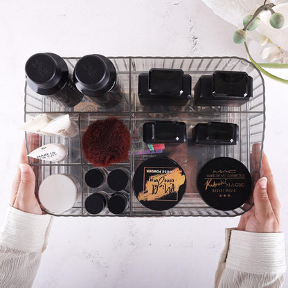 Acrylic Makeup Organizer – Bathroom Vanity Organizers and Storage, Ideal for Desk and Dresser Countertops, Great for Cosmetics, Skincare, Lipsticks (Tray)