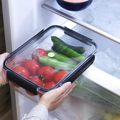 Acrylic Refrigerator Food Container,Food box with Airtight Lock - Clear Silicone Sides ( 2800ml)