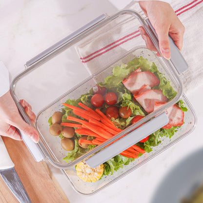 Acrylic Refrigerator Food Container,Food box with Airtight Lock - Clear Silicone Sides ( 2800ml)