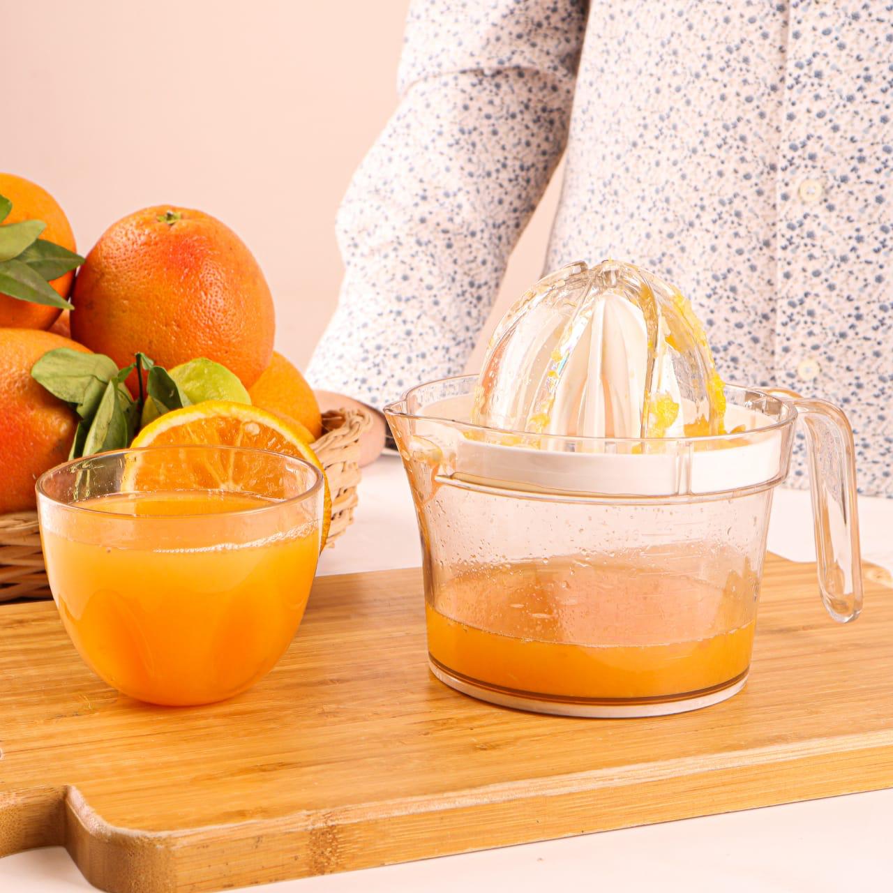 Mantual Acrylic Orange juicer,Orange Squeezer And Jug 2 IN 1-1 Piece