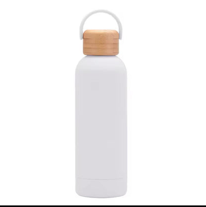 Stainless Steel Thermos Water Bottle, 500ml Water Bottle, Stylish, Lightweight, Direct Drinking, Wooden Lid, Cute, Milk Bottle, Leak Proof, For Gyms, Girls, Children, Boys, School, Insulated