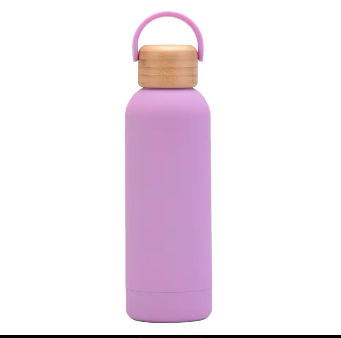 Stainless Steel Thermos Water Bottle, 500ml Water Bottle, Stylish, Lightweight, Direct Drinking, Wooden Lid, Cute, Milk Bottle, Leak Proof, For Gyms, Girls, Children, Boys, School, Insulated