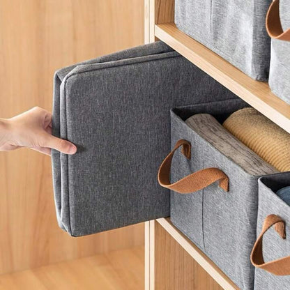 1pc Storage Box – Foldable Clothing Organizer, Portable Fabric Storage Bin with Large Capacity for Folded Clothes, Jeans, Hand-held Storage Box