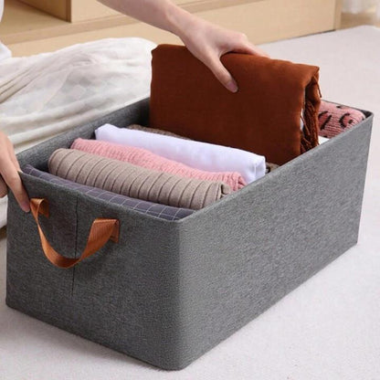 1pc Storage Box – Foldable Clothing Organizer, Portable Fabric Storage Bin with Large Capacity for Folded Clothes, Jeans, Hand-held Storage Box