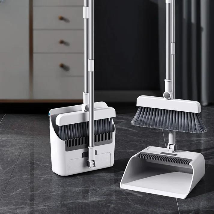 3 in 1 Cleaning Set – Broom, Brush, and Dustpan with Teeth for Easy Cleaning, Rotating Metal Handle with Comfortable Grip