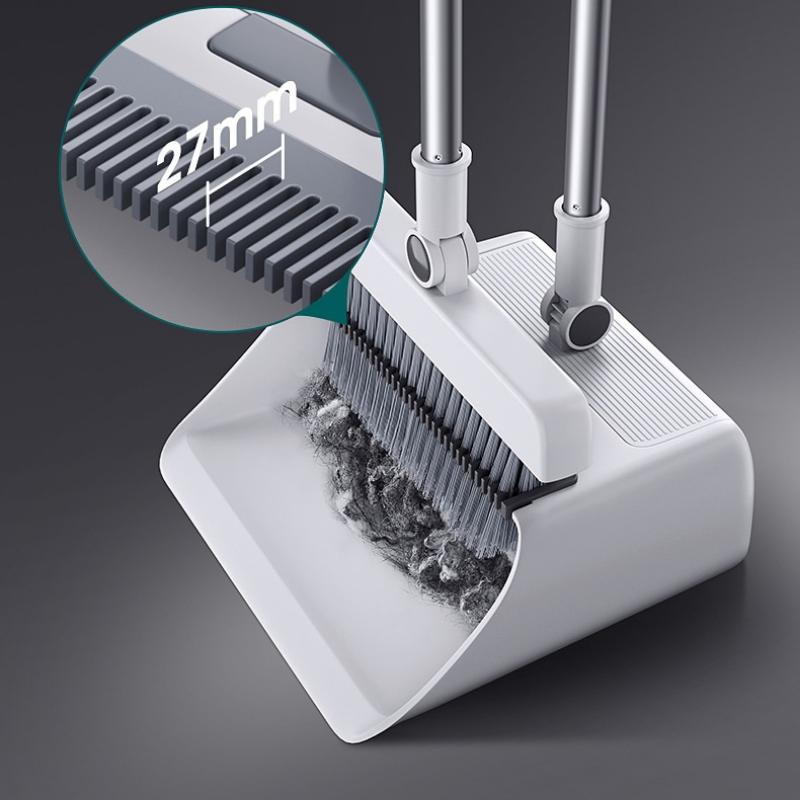 3 in 1 Cleaning Set – Broom, Brush, and Dustpan with Teeth for Easy Cleaning, Rotating Metal Handle with Comfortable Grip