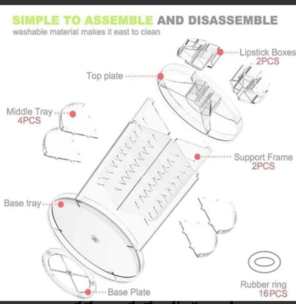 360 Makeup Organizer – Adjustable Acrylic Organizers with Large Capacity Makeup Storage