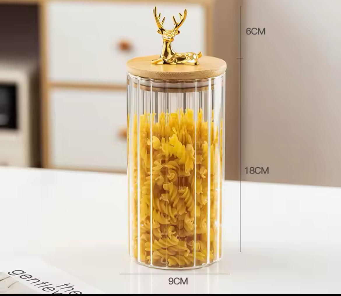 ✨ Glass Jars – Deer Edition | Elegant, Durable & Heat-Resistant ✨