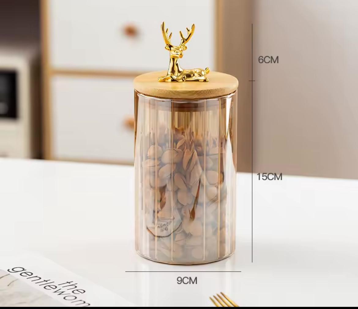 ✨ Glass Jars – Deer Edition | Elegant, Durable & Heat-Resistant ✨