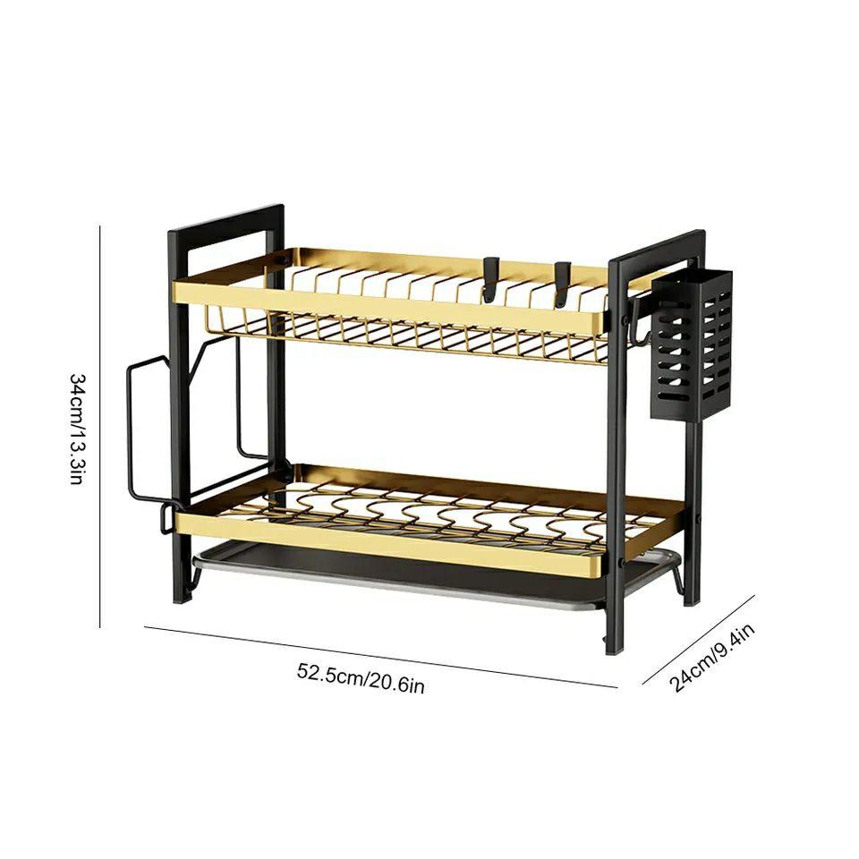 Kitchen Dish Drainer Black/gold