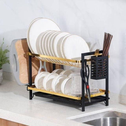 Kitchen Dish Drainer Black/gold