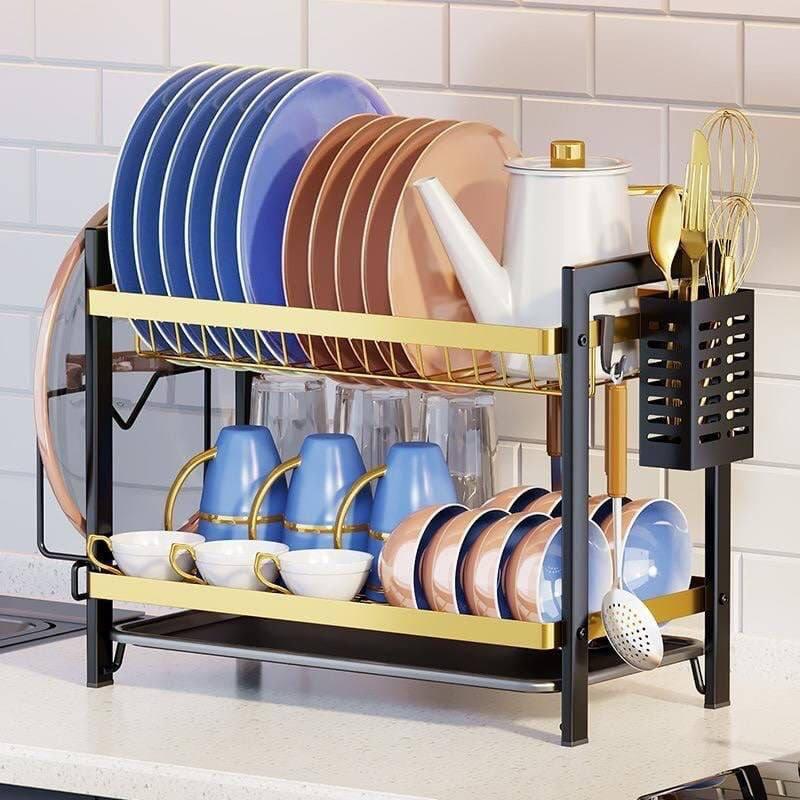 Kitchen Dish Drainer Black/gold