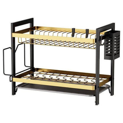 Kitchen Dish Drainer Black/gold