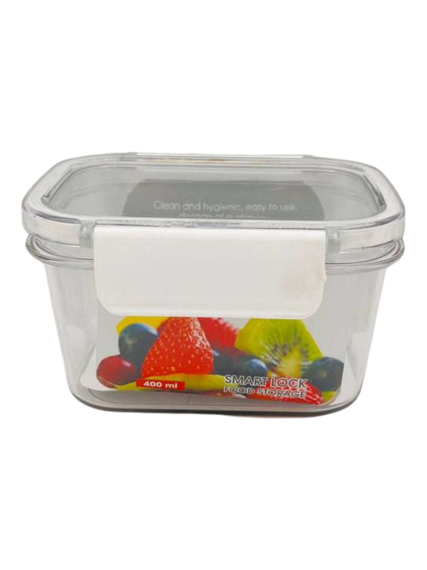 Acrylic Refrigerator Food Container,Food box with Airtight Lock - Clear Silicone Sides 400ml