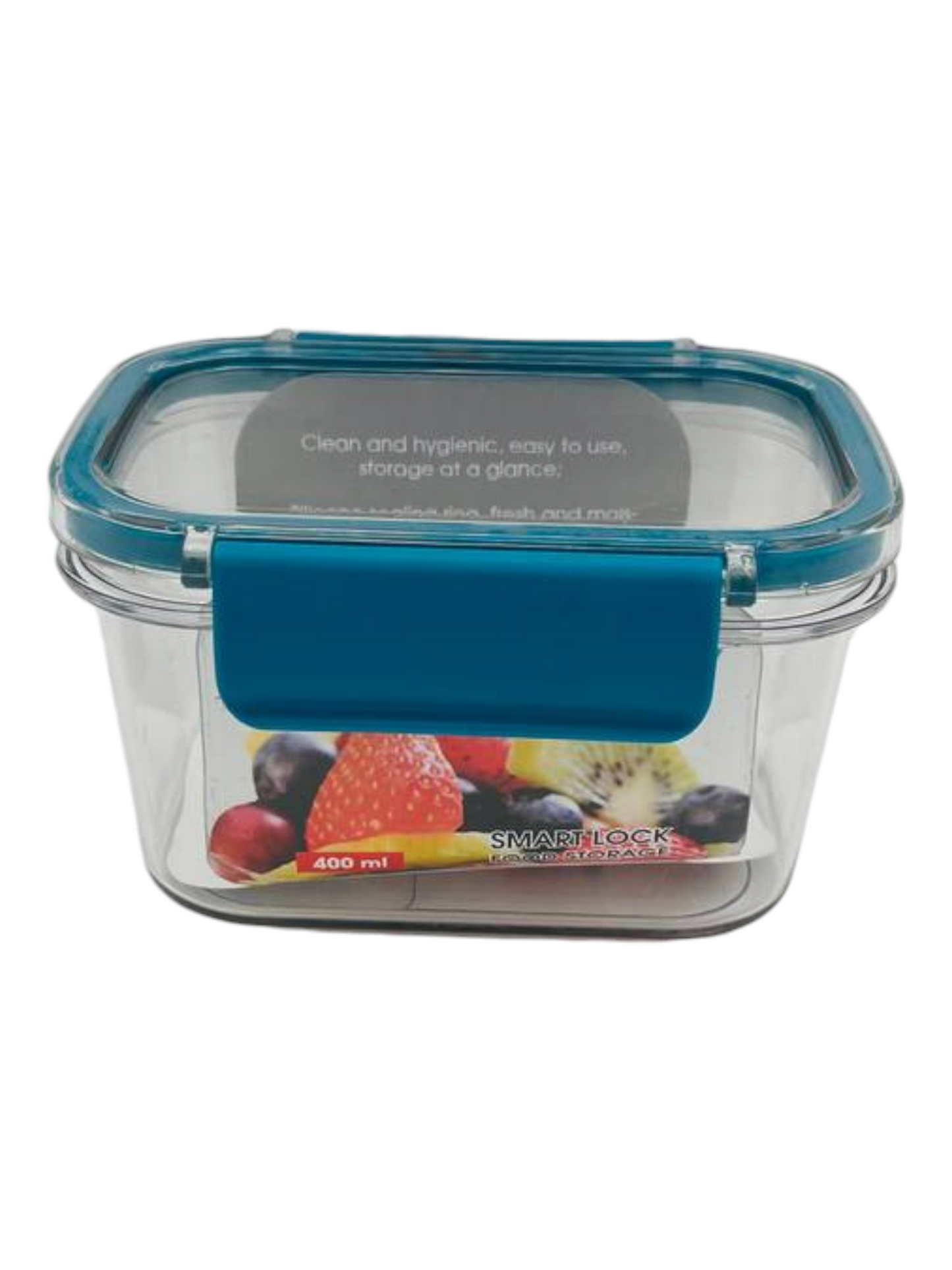 Acrylic Refrigerator Food Container,Food box with Airtight Lock - Clear Silicone Sides 400ml